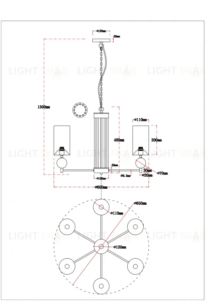 Подвесная люстра Arte Lamp Matar A4027LM-6PB A4027LM-6PB