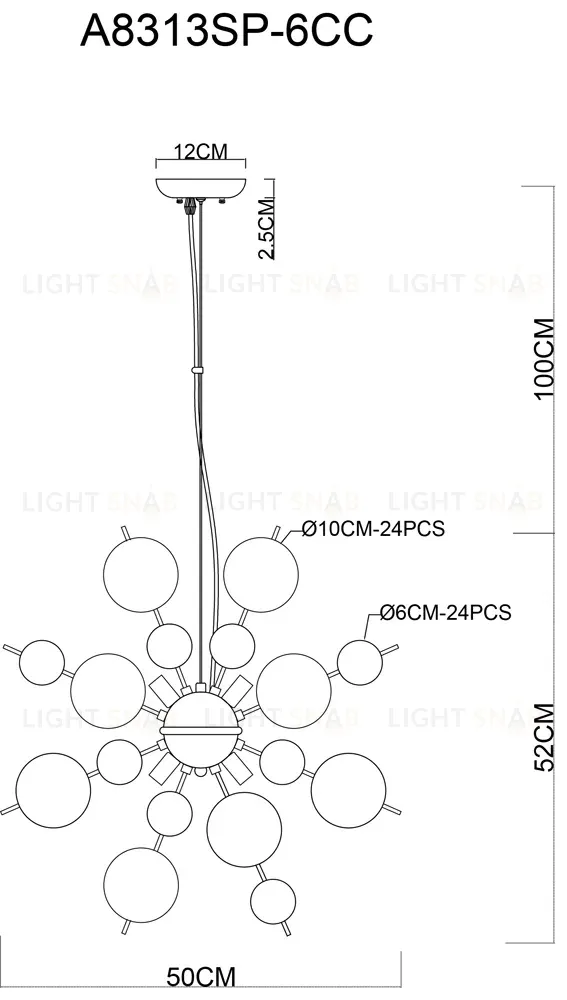 Подвесная люстра Arte Lamp Molecule A8313SP-6CC A8313SP-6CC