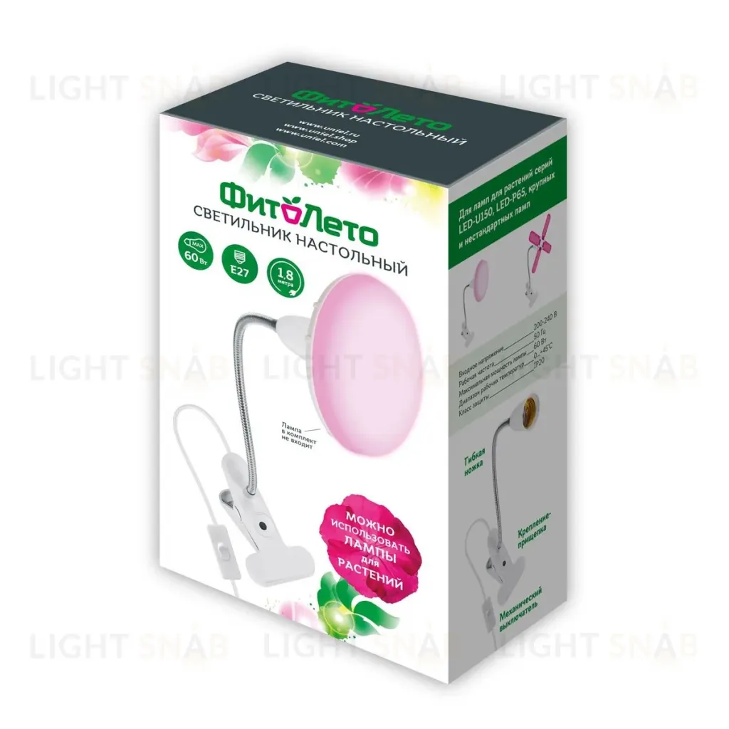 Настольная лампа Uniel ФитоЛето TLI-280 White E27 Plant UL-00009078 TLI-280 White E27 Plant