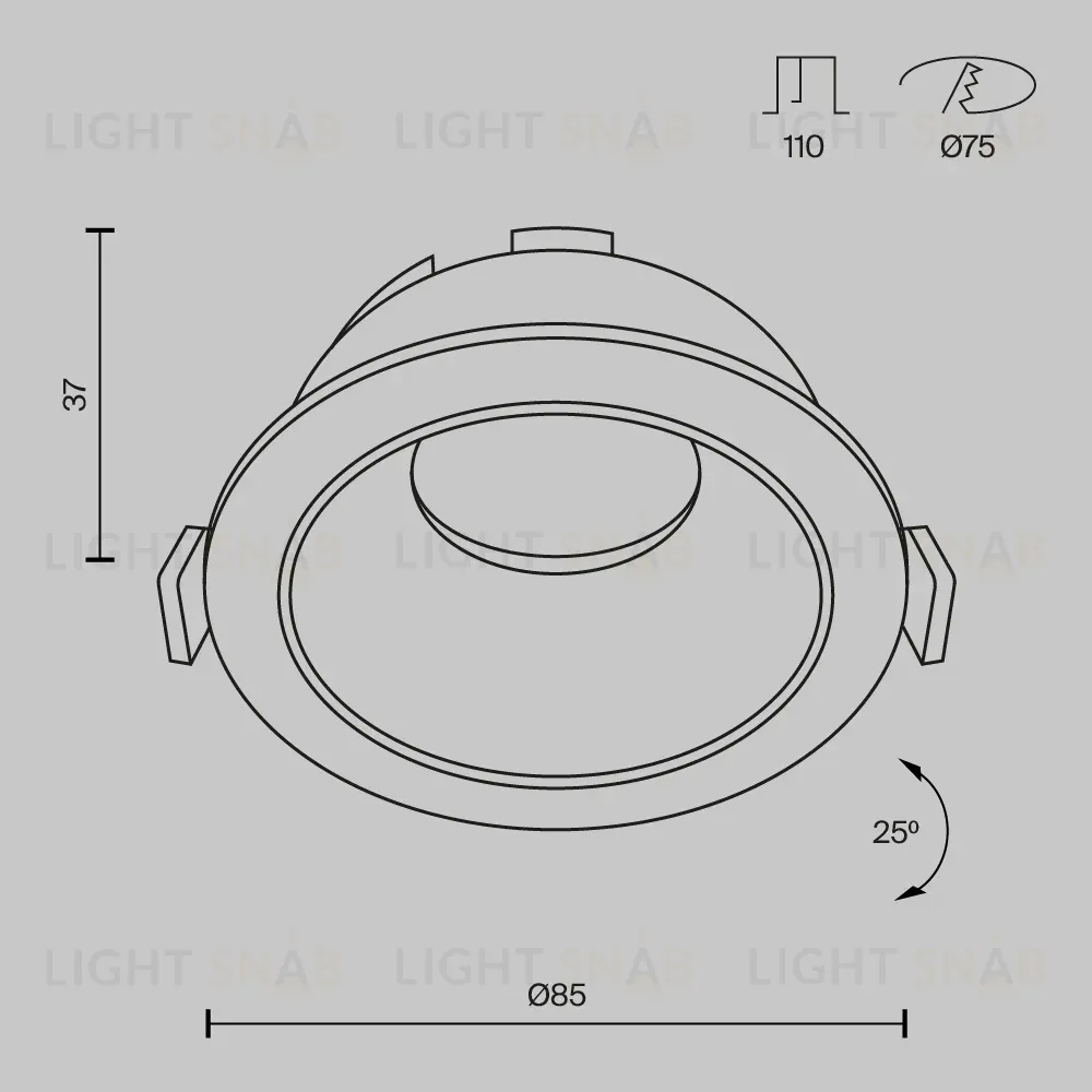 Встраиваемый светильник Maytoni Technical Share DL051-U-1B DL051-U-1B