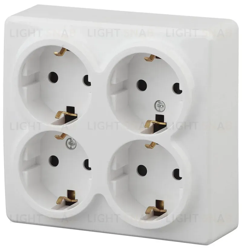 Розетка ЭРА Эксперт 4х2P E со шторками Schuko 16A 250V 11-2211-01 Б0020709 Б0020709