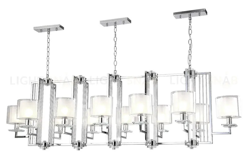 Подвесная люстра Crystal Lux NICOLAS SP12 L1600 NICKEL/WHITE NICOLAS SP12 L1600 NICKEL/WHITE
