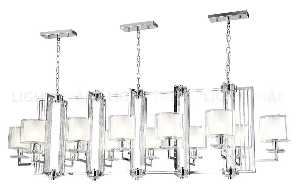 Подвесная люстра Crystal Lux NICOLAS SP12 L1600 NICKEL/WHITE NICOLAS SP12 L1600 NICKEL/WHITE