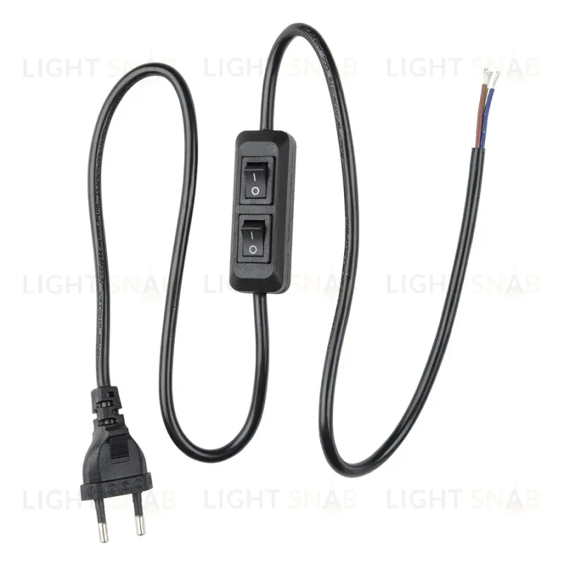 Шнур сетевой с вилкой и выключателем Uniel UCX-C90/02A-100 BLACK UL-00007465 UCX-C90/02A-100 BLACK