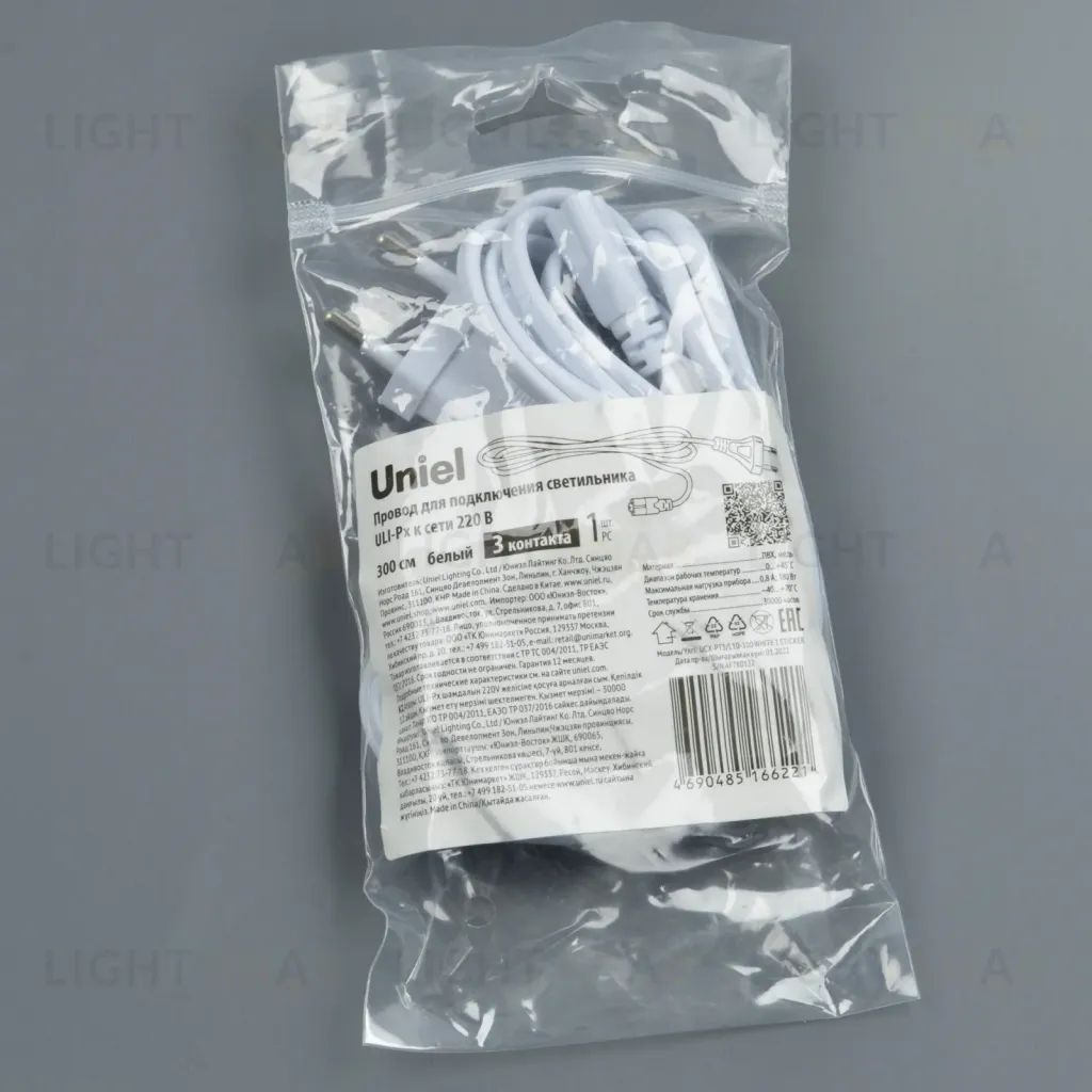 Провод Uniel UCX-PT3/L10-300 WHITE 1 STICKER UL-00009616 UCX-PT3/L10-300 WHITE 1 STICKER