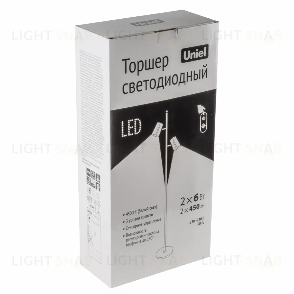 Торшер Uniel ULM-T600 2х6W/4500K/DIM WHITE UL-00010175 ULM-T600 2х6W/4500K/DIM WHITE
