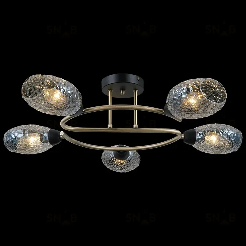 Люстра на штанге Illumico IL0300-5CSQ-79 BK AB IL0300-5CSQ-79 BK AB