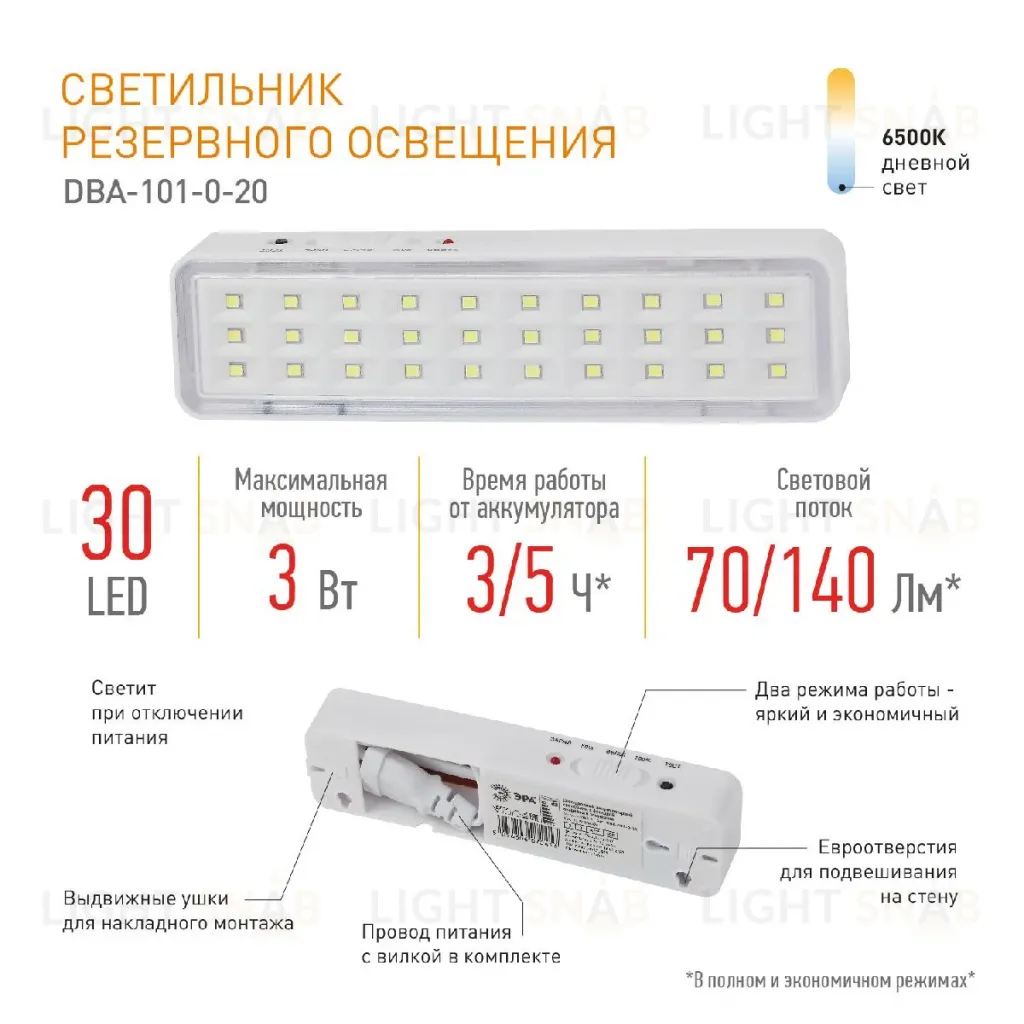 Аварийный светильник Эра DBA-101-0-20 Б0044394 Б0044394