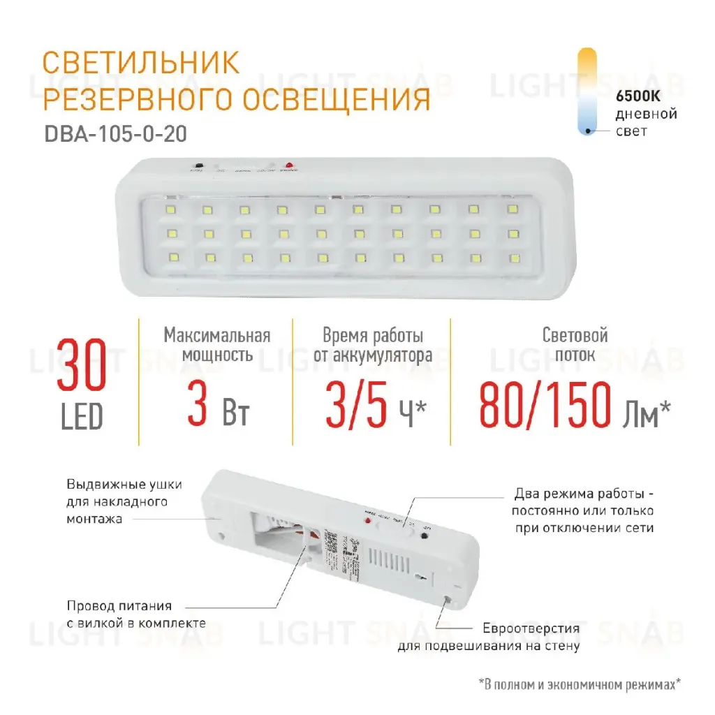 Аварийный светильник Эра DBA-105-0-20 Б0044398 Б0044398