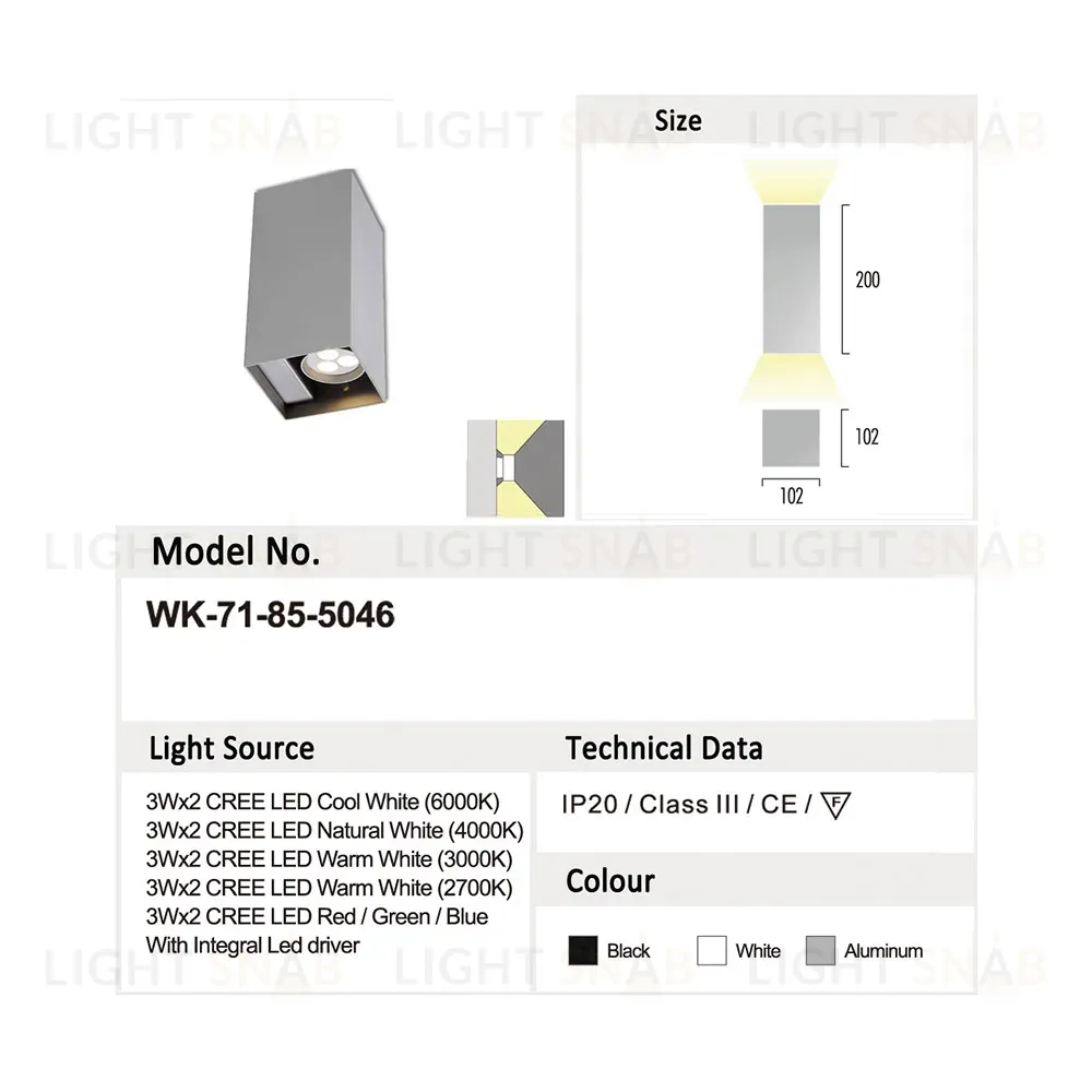 Настенный светильник Delight Collection 7185 71-85-5046 warm white silver 71-85-5046 warm white silver