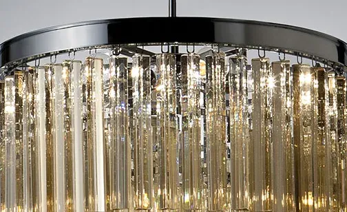Подвесная люстра Delight Collection 1920s Odeon KR0387P-10B chrome/amber KR0387P-10B chrome/amber