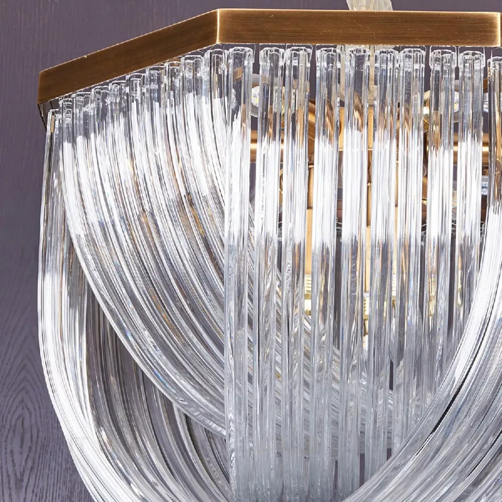 Подвесной светильник Delight Collection Murano Glass A001-554 L9 brass/clear A001-554 L9 brass/clear