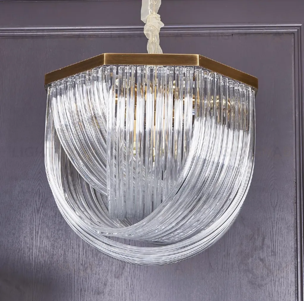 Подвесной светильник Delight Collection Murano Glass A001-554 L9 brass/clear A001-554 L9 brass/clear