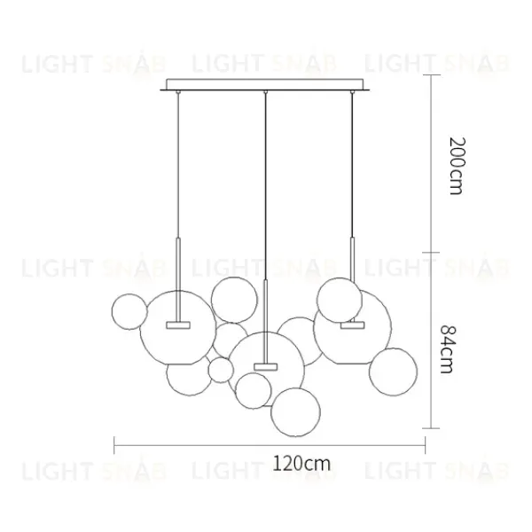 Подвесной светильник Delight Collection Bubbles 9214P/3L gold 9214P/3L gold