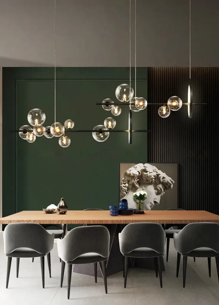 Подвесная люстра Delight Collection Art Deco Bubble KG1233P-7 black/clear KG1233P-7 black/clear