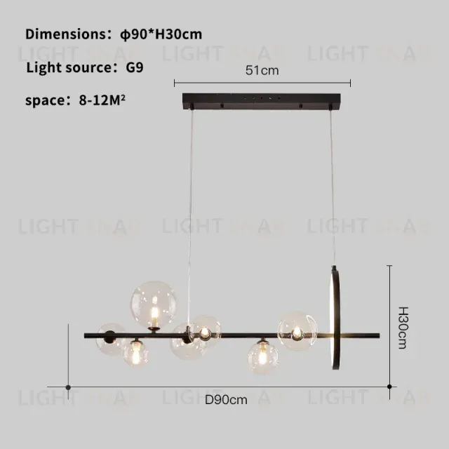 Подвесная люстра Delight Collection Art Deco Bubble KG1233P-7 black/clear KG1233P-7 black/clear