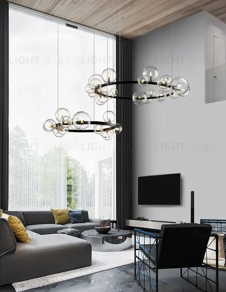 Подвесной светильник Delight Collection Art Deco Bubble KM1294P-24 black/clear KM1294P-24 black/clear