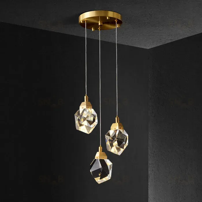 Подвесной светильник Delight Collection Crystal rock II 9701P/3R brass 9701P/3R brass