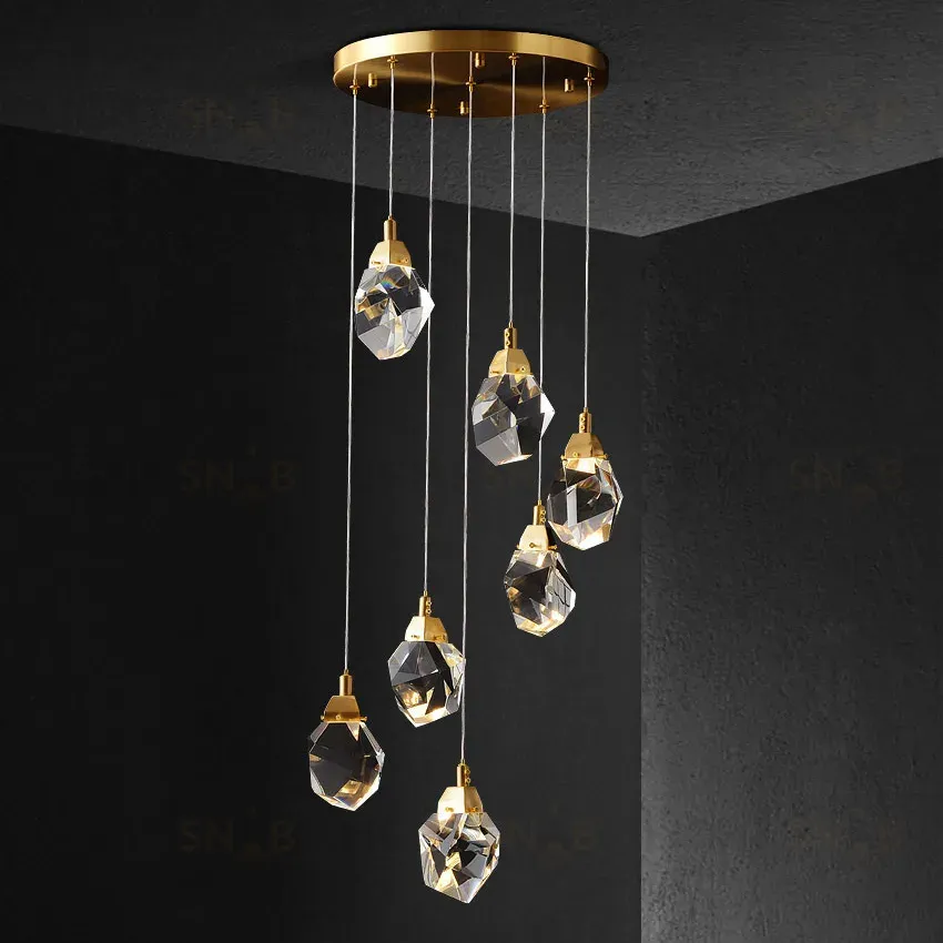 Подвесной светильник Delight Collection Crystal rock II 9701P/7R brass 9701P/7R brass