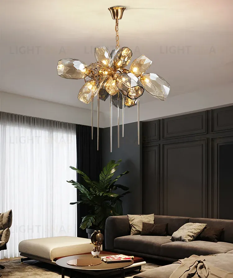 Подвесная люстра Delight Collection Britannica 8898P/AL gold/smoky 8898P/AL gold/smoky