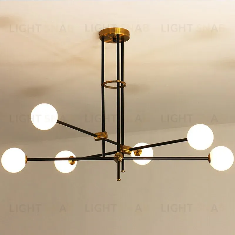 Люстра на штанге Delight Collection Bistro Globe 9389P/6 black/gold 9389P/6 black/gold