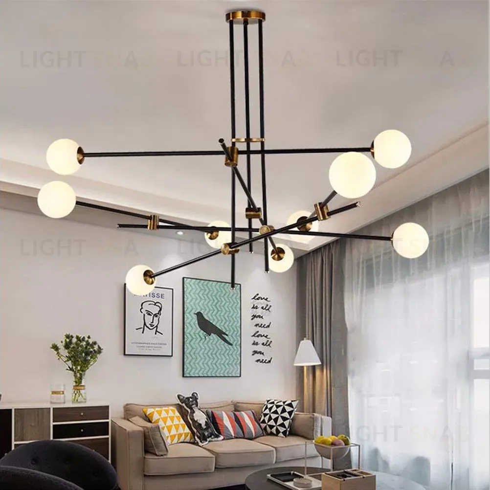 Люстра на штанге Delight Collection Bistro Globe 9389P/9 black/gold 9389P/9 black/gold