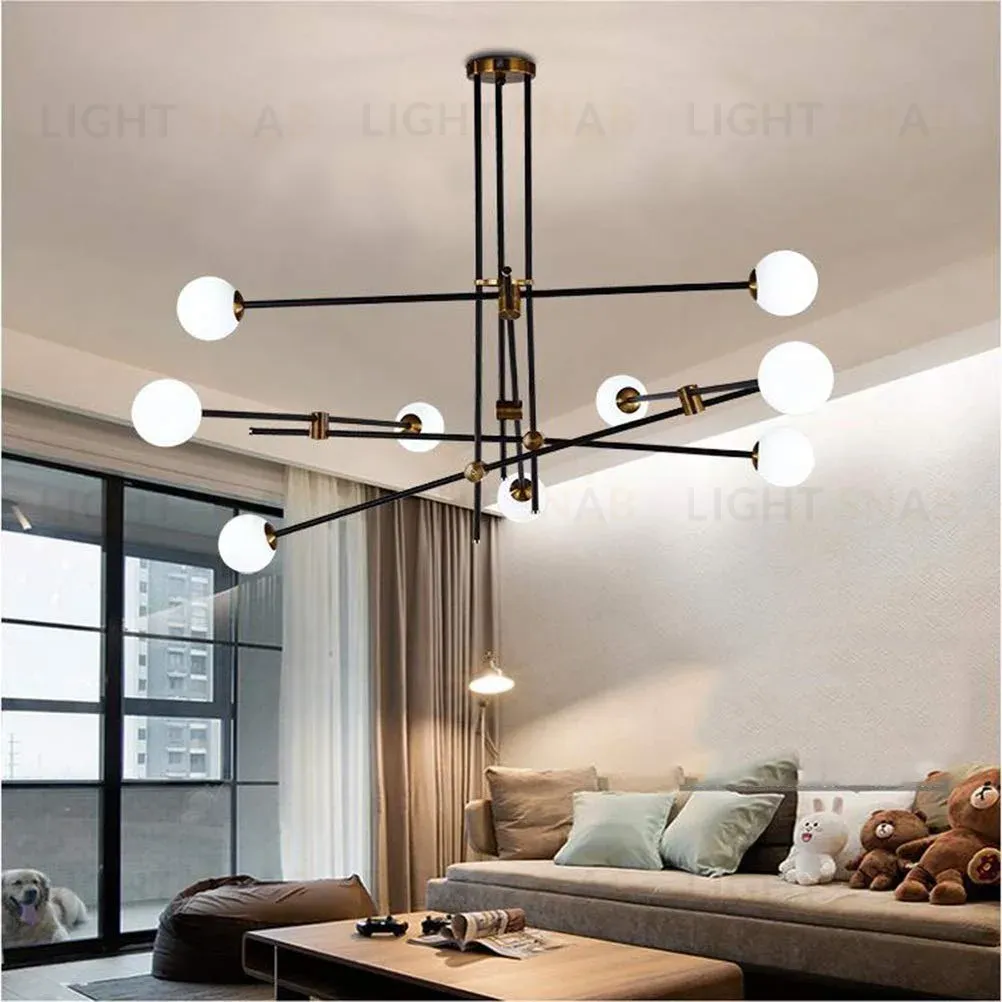 Люстра на штанге Delight Collection Bistro Globe 9389P/9 black/gold 9389P/9 black/gold
