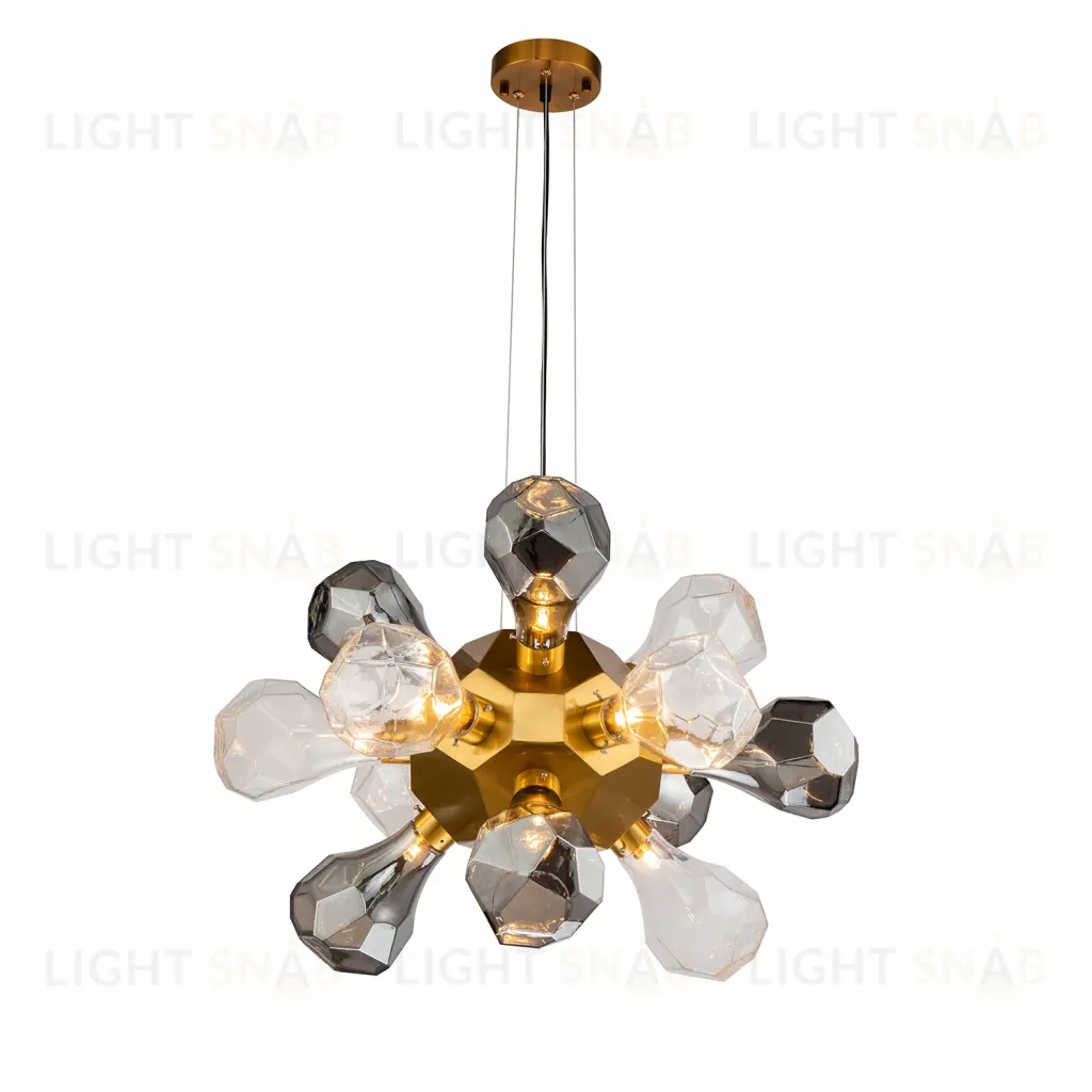Подвесной светильник Delight Collection KR1197P-12 brass, smoky/clear KR1197P-12 brass, smoky/clear