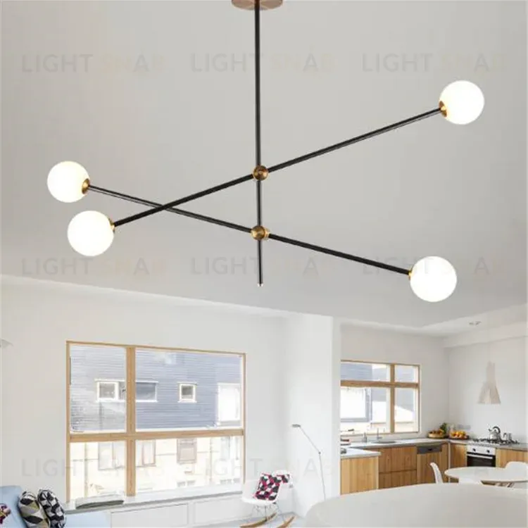 Люстра на штанге Delight Collection Bistro Globe 9389P/4 black/gold 9389P/4 black/gold