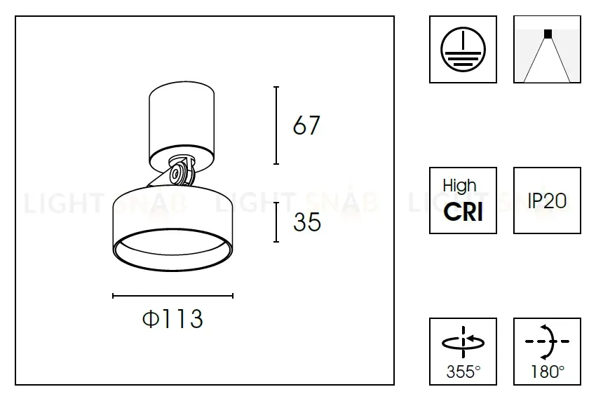 Накладной спот Delight Collection WB8513DR WB8513DR