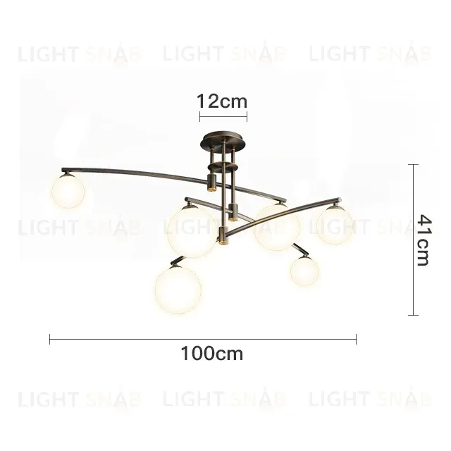 Люстра на штанге Delight Collection 8119P/6 black 8119P/6 black