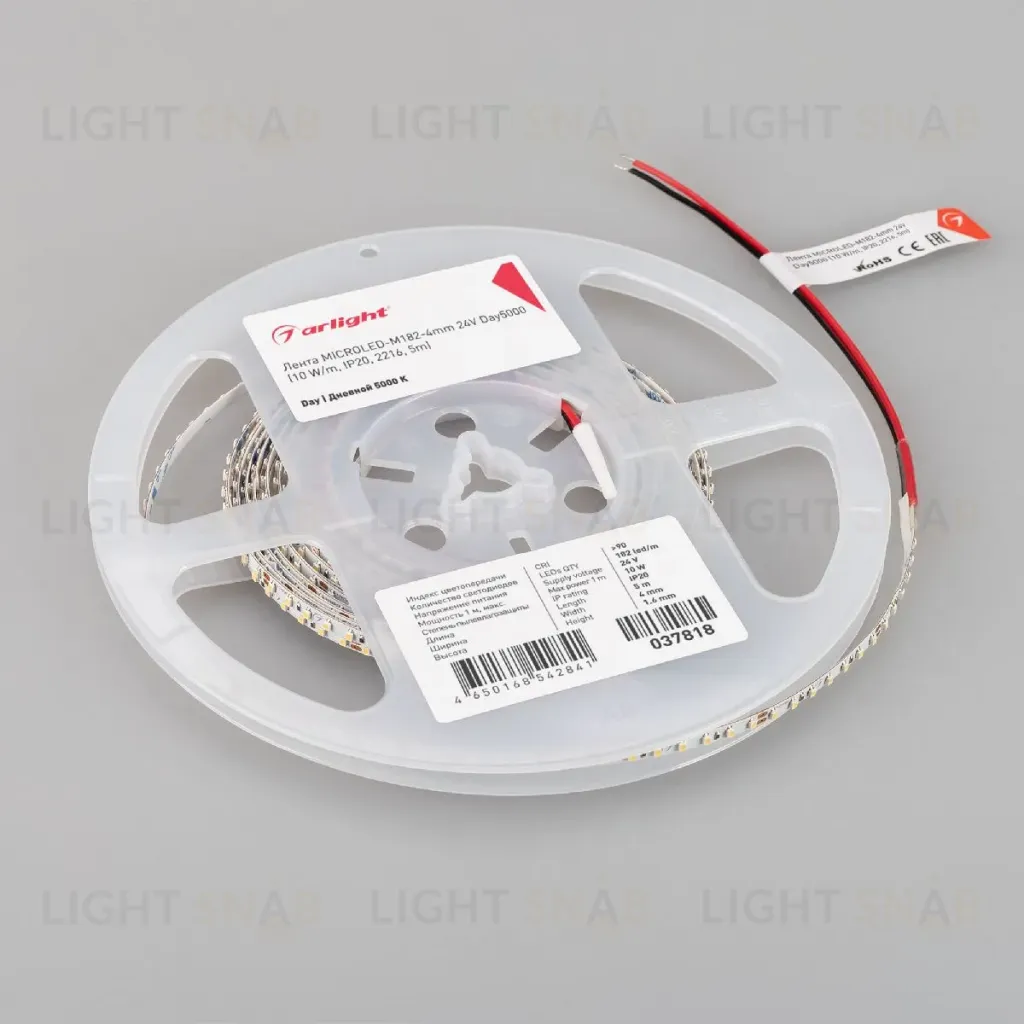Светодиодная лента Arlight MICROLED-M182-4mm 24V Day5000 10 W/m, IP20, 2216, 5m 037818 037818