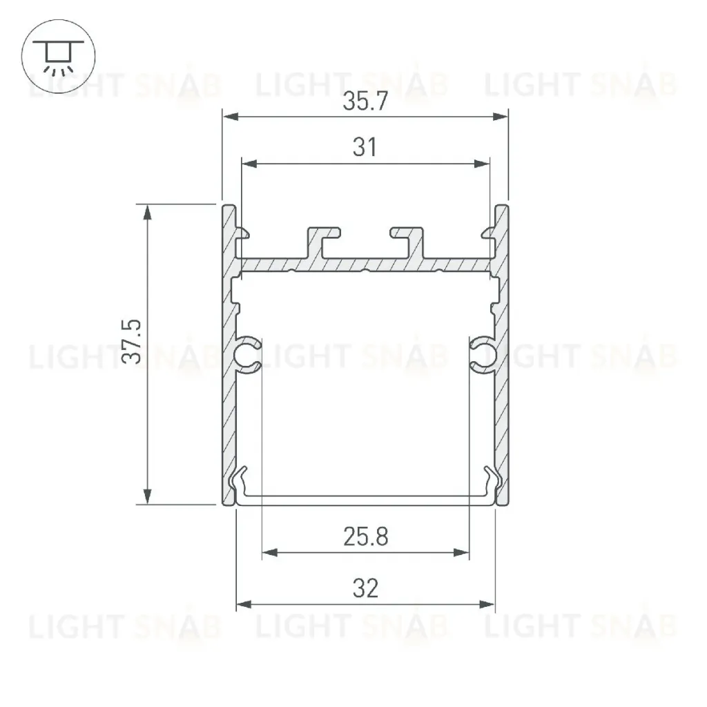 Профиль Arlight SL-LINE-3638-LW-2000 ANOD GOLD 039981 039981