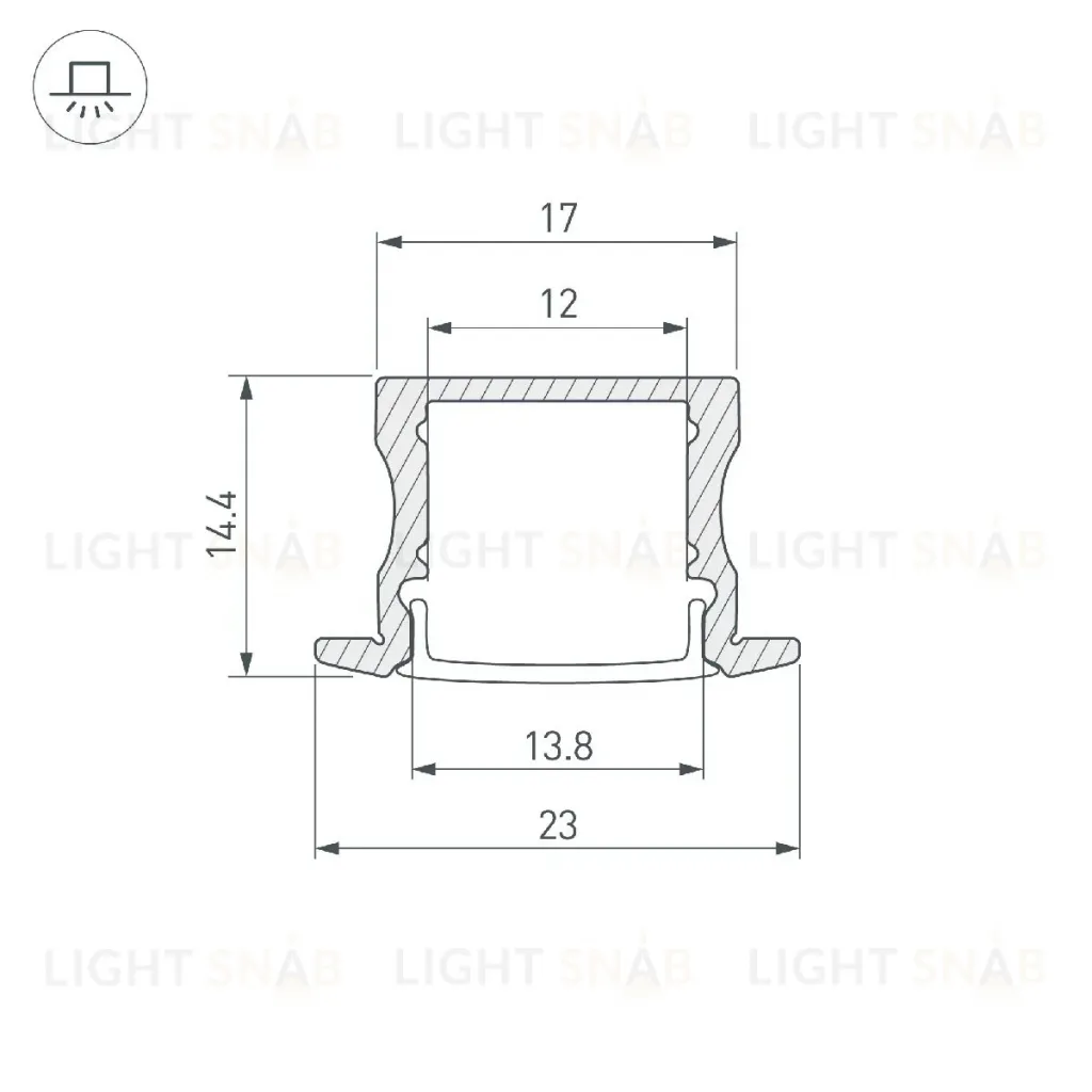 Профиль Arlight ARH-LINE-2315-F-2000 ANOD GOLD 039991 039991