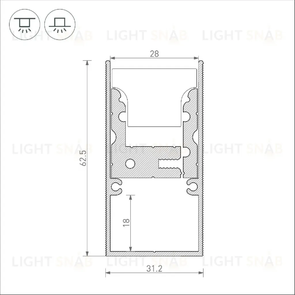 Профиль-держатель Arlight ARH-FLOOR27-H28-2000 039471 039471