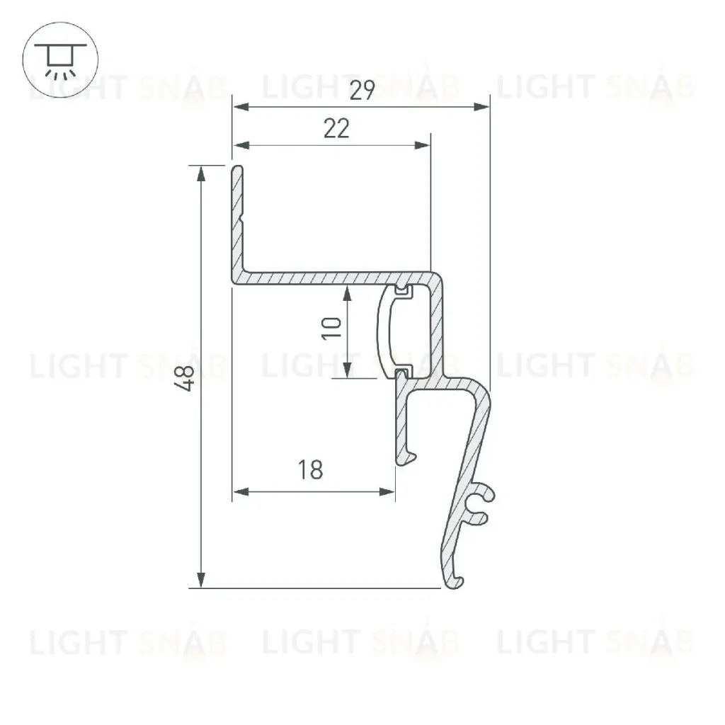 Профиль Arlight STRETCH-SHADOW-2000 BLACK A2-CONTOUR-PRO 039510 039510