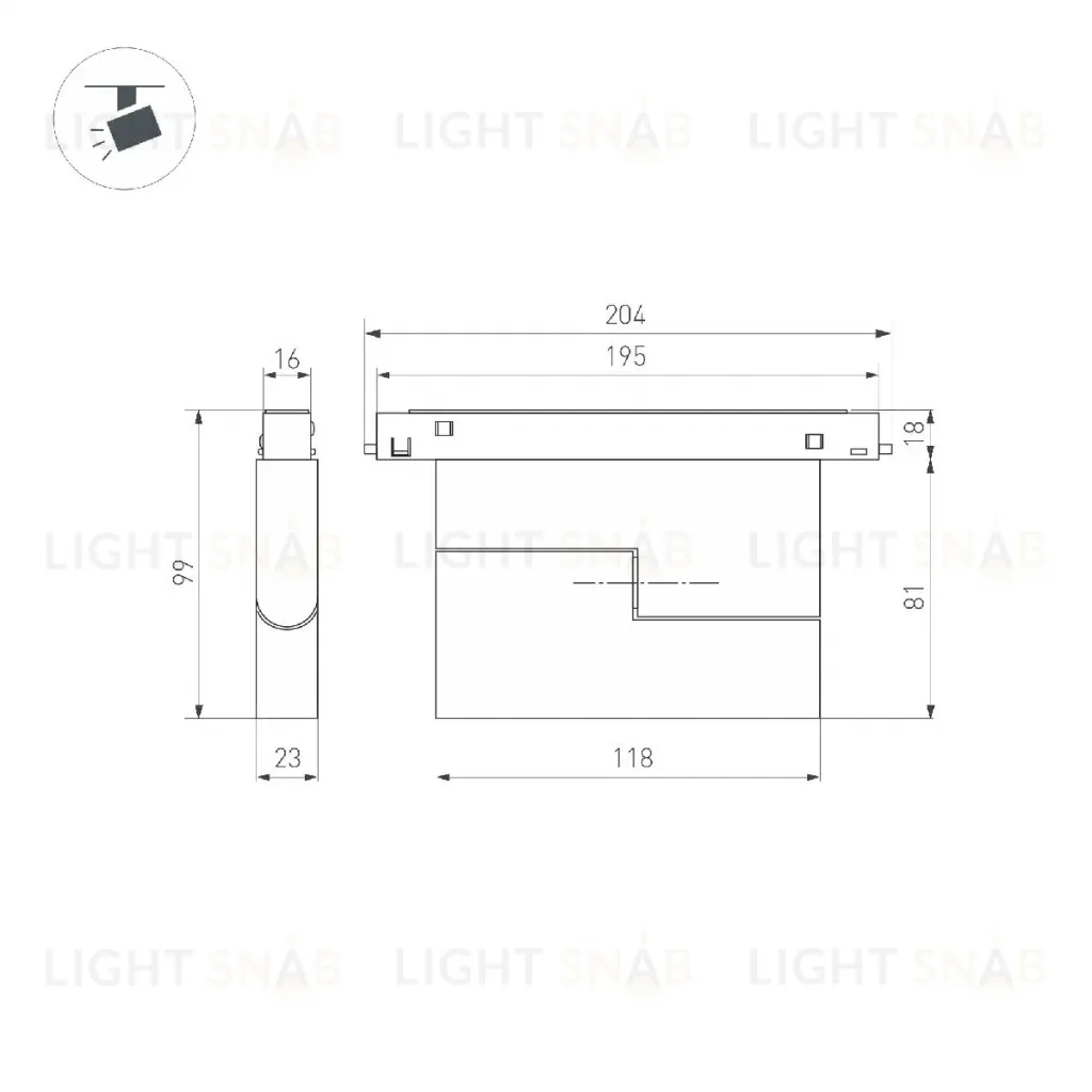 Трековый трехфазный светильник Arlight MAG-ORIENT-FLAT-FOLD-S195-6W Day4000 WH, 80 deg, 48V 035852(1) 035852(1)