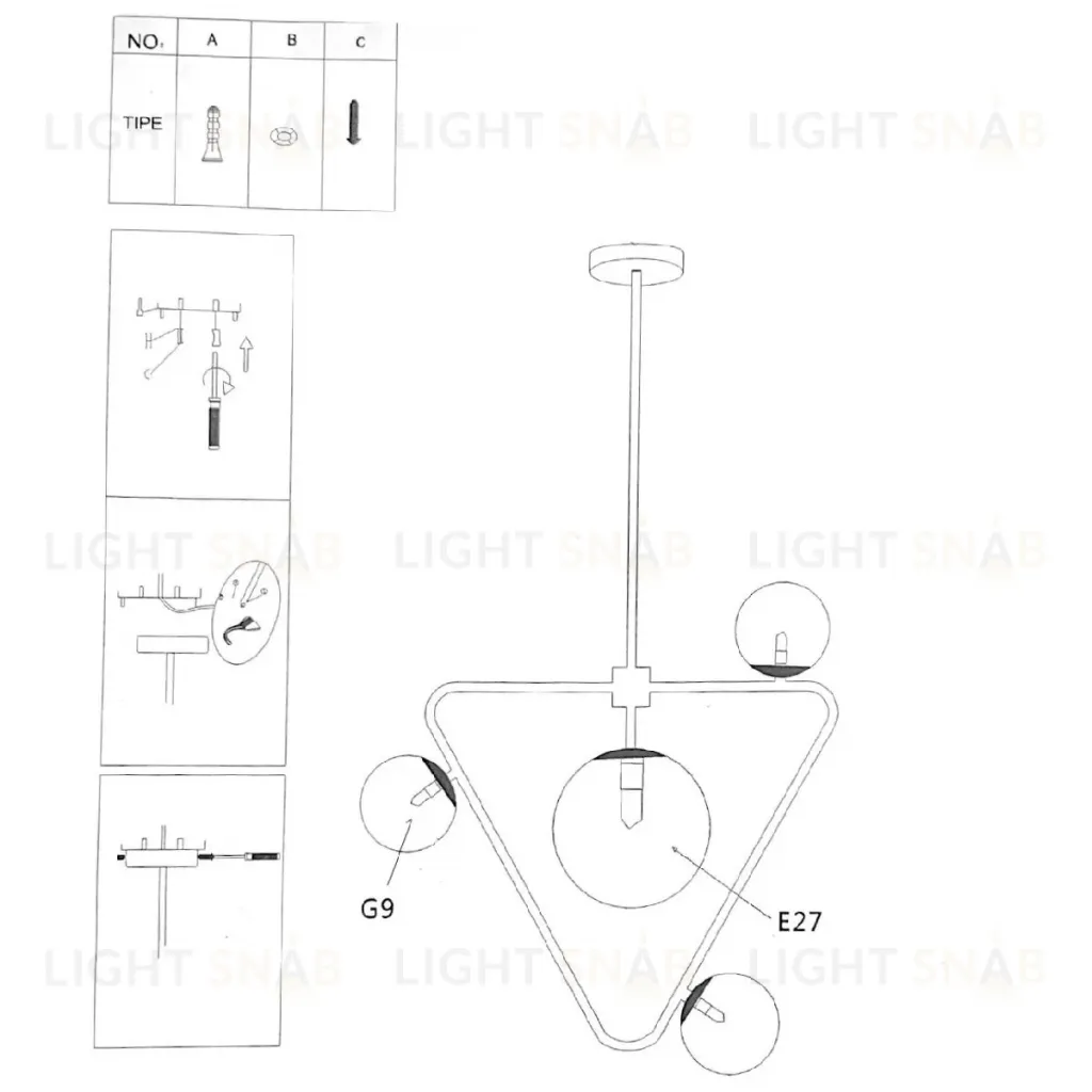 Люстра на штанге ImperiumLoft Cosmogony 151873-26 151873-26