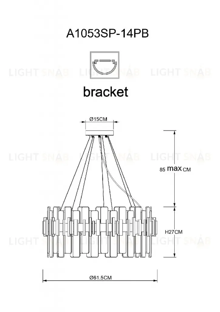 Подвесная люстра Arte Lamp Alya A1053SP-14PB A1053SP-14PB