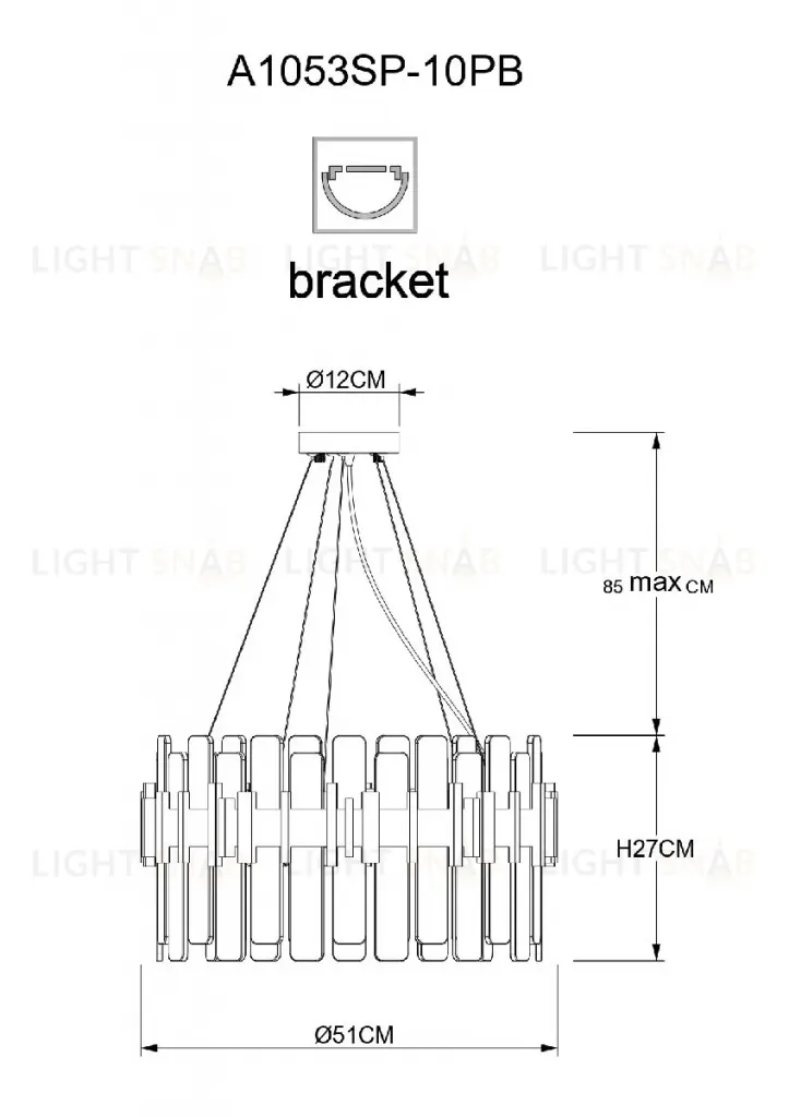 Подвесная люстра Arte Lamp Alya A1053SP-10PB A1053SP-10PB
