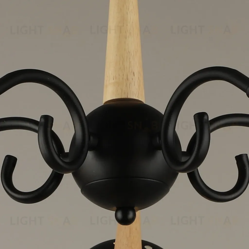 Люстра на штанге Reluce 04886-0.3-05 BK+WOOD 04886-0.3-05 BK+WOOD