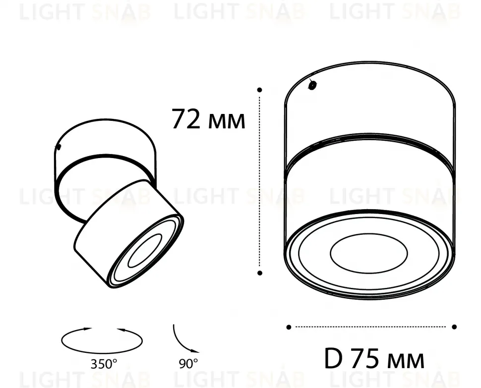 Накладной спот Italline IT02-010 white 3000K IT02-010 white 3000K