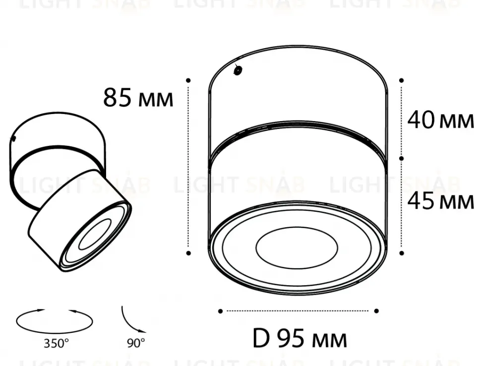 Накладной спот Italline IT02-011 black 3000K IT02-011 black 3000K