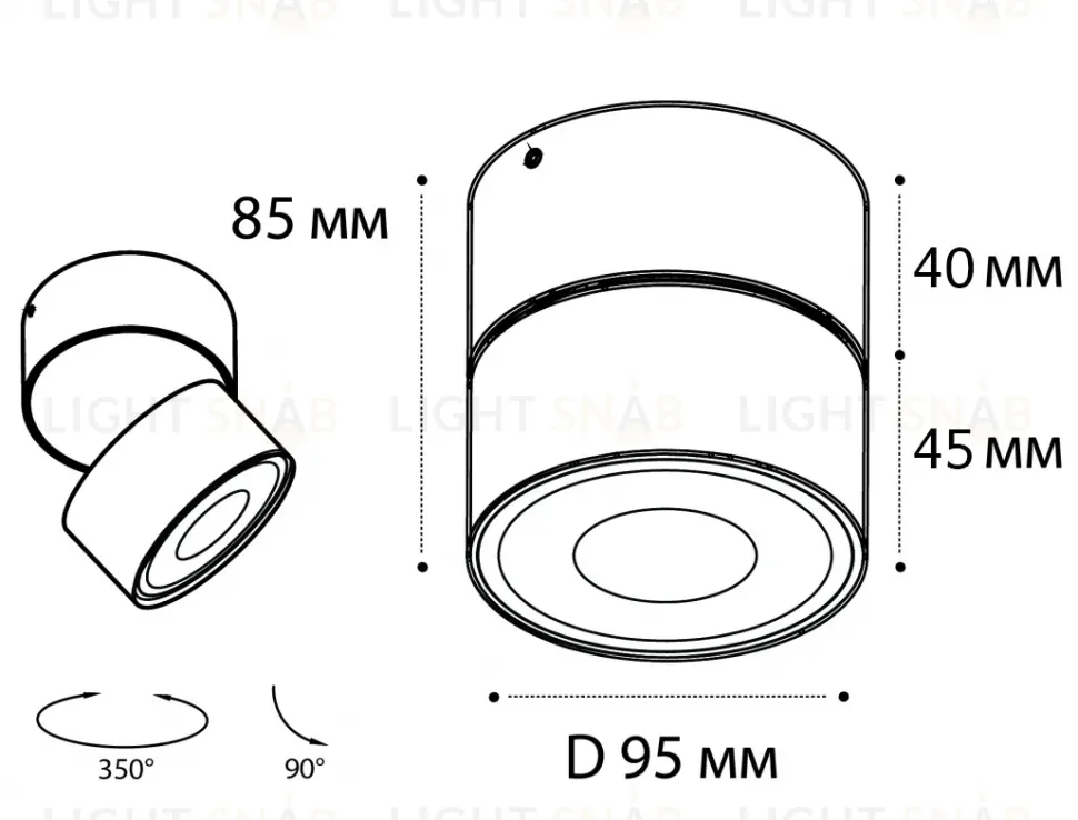 Накладной спот Italline IT02-011 black 4000K IT02-011 black 4000K