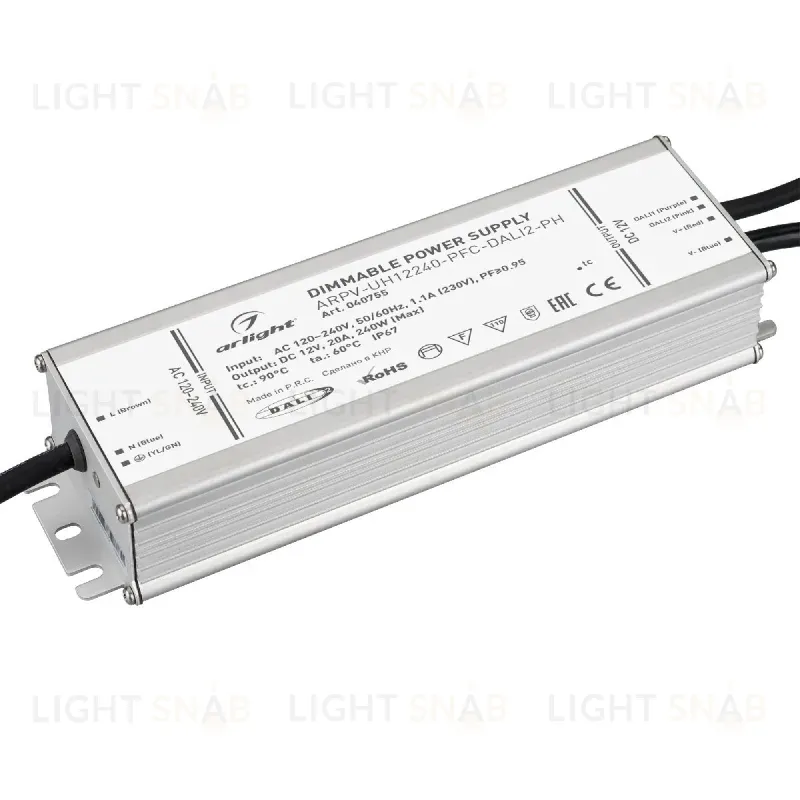 Блок питания Arlight ARPV-UH12240-PFC-DALI2-PH 12V, 20A, 240W IP67 040755 040755