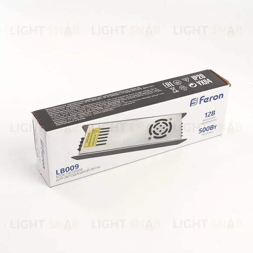 Трансформатор для светодиодной ленты Feron LB009 500Вт 12В IP20 48009 48009