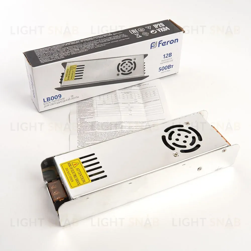 Трансформатор для светодиодной ленты Feron LB009 500Вт 12В IP20 48009 48009