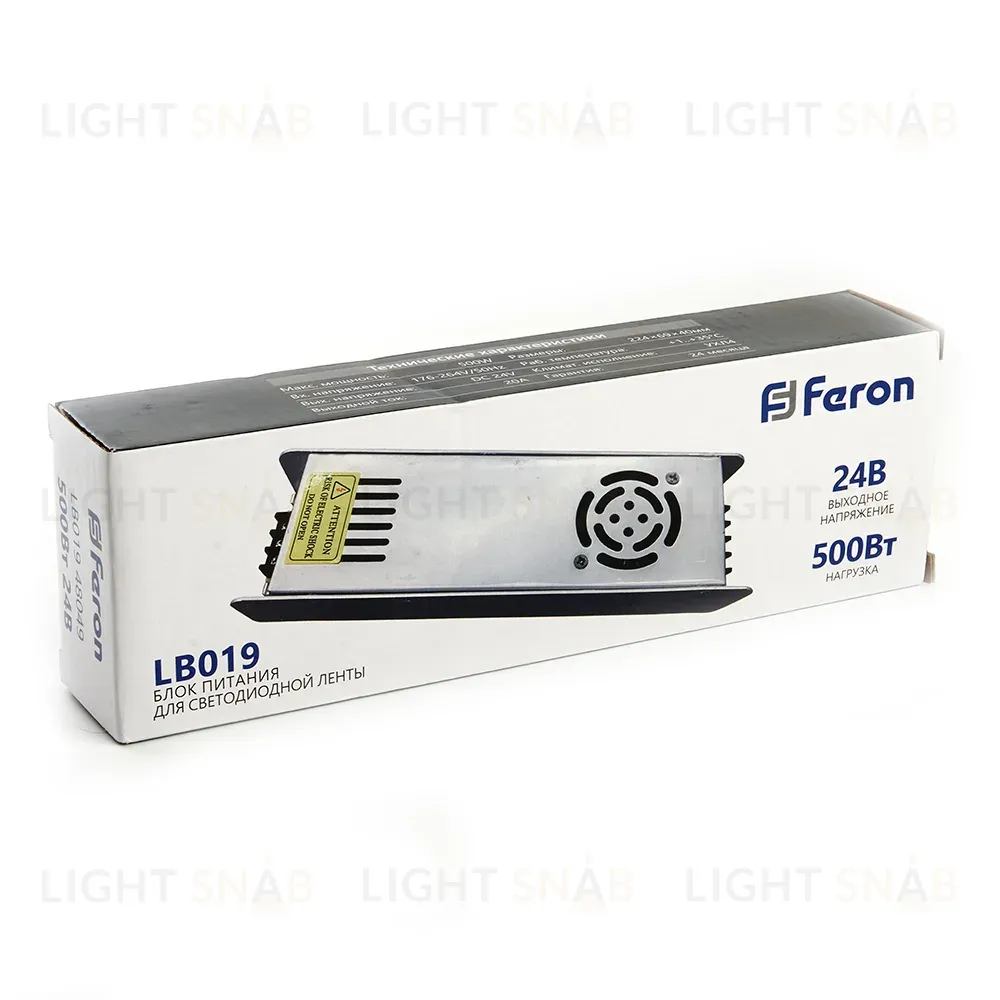 Трансформатор для светодиодной ленты Feron LB019 500Вт 24В IP20 48049 48049