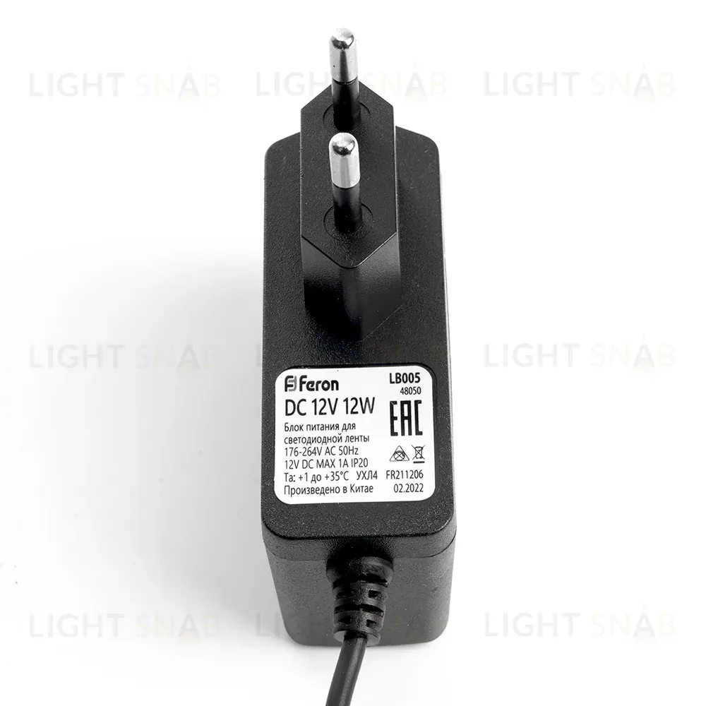 Трансформатор для светодиодной ленты Feron LB005 12Вт 12В IP20 48050 48050
