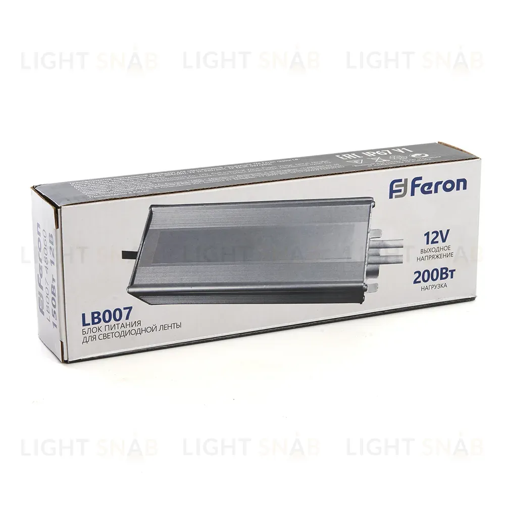 Трансформатор для светодиодной ленты Feron LB007 200Вт 12В IP67 48061 48061